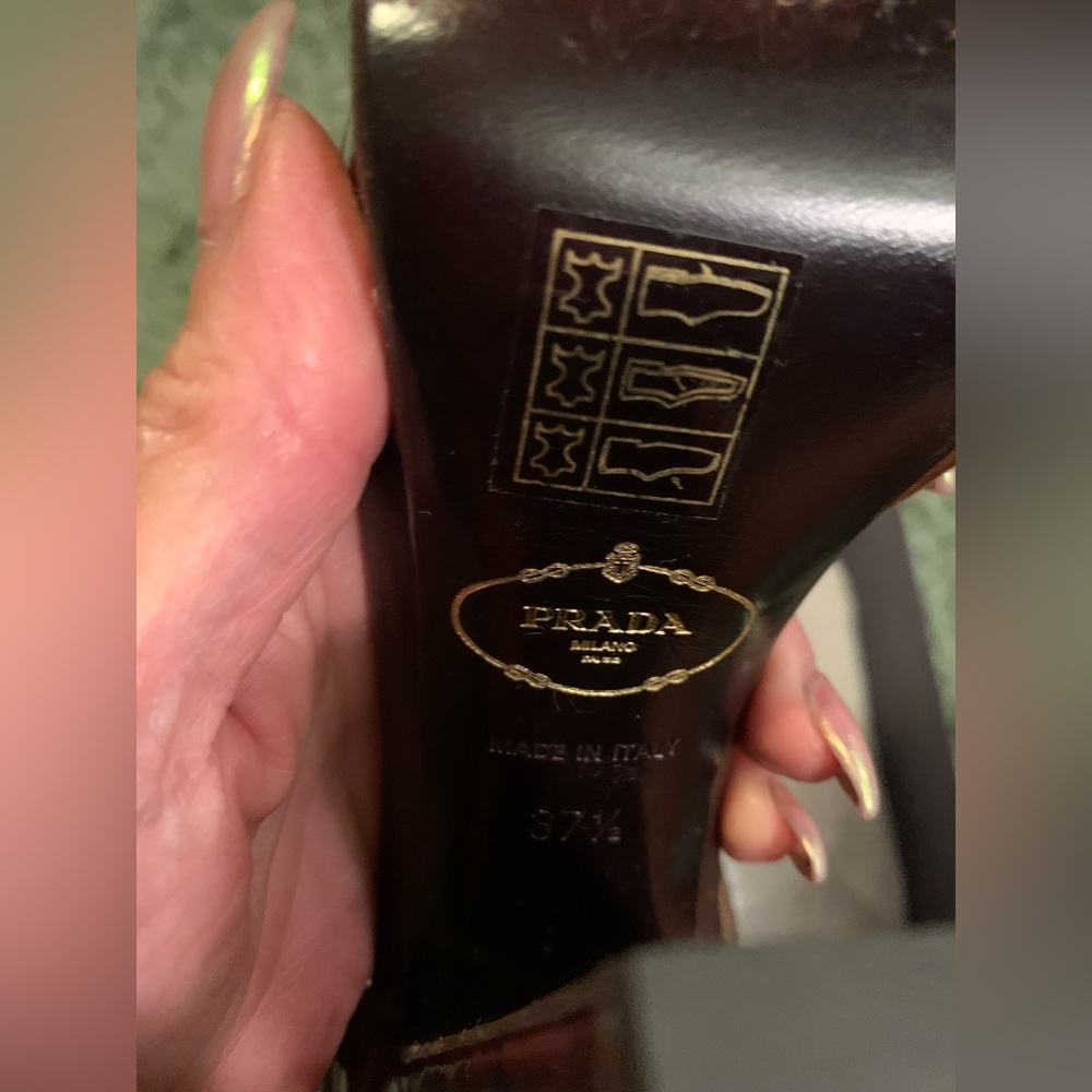 Prada Platform Tortoiseshell Leather Sandals 37 - image 7